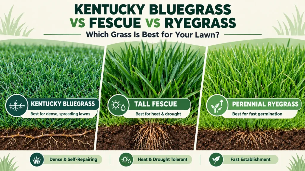 Kentucky Bluegrass vs Fescue vs Ryegrass Which Is Best for Your Lawn